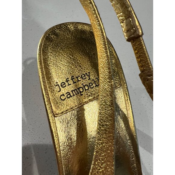 Jeffrey Campbell Persona gold leather Slingback Pump heels size 6 - Picture 5 of 7